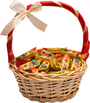 Подарок Корзина с конфетами "Яркая жизнь", 1000 грамм